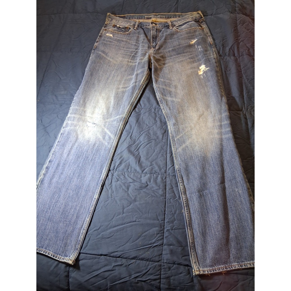 Vintage Old Navy Jeans Mens 36x34 Blue Medium Wash Cotton‎ Loose Baggy Denim